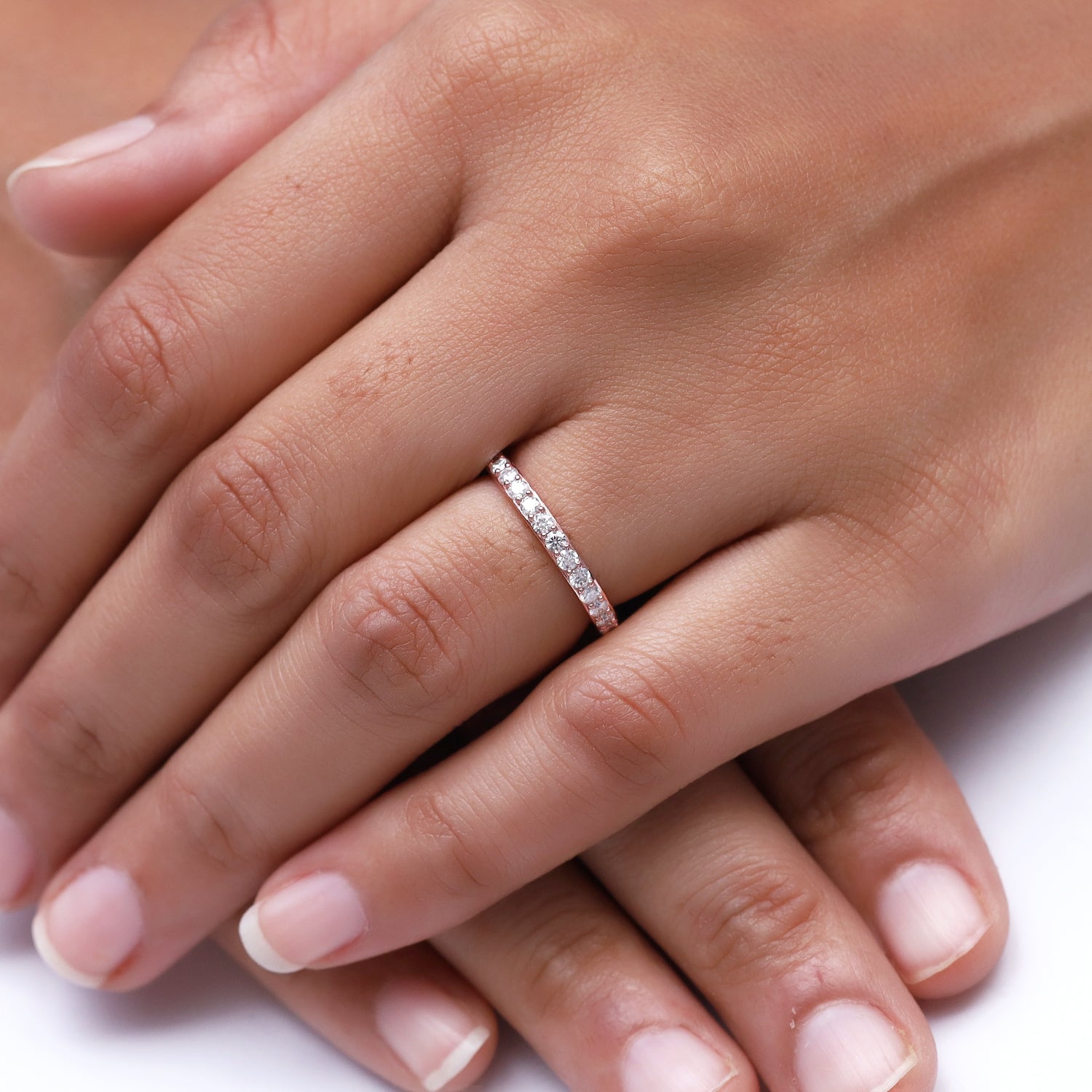 Lab Grown Diamond Full Eternity Wedding Anniversary Band Ring