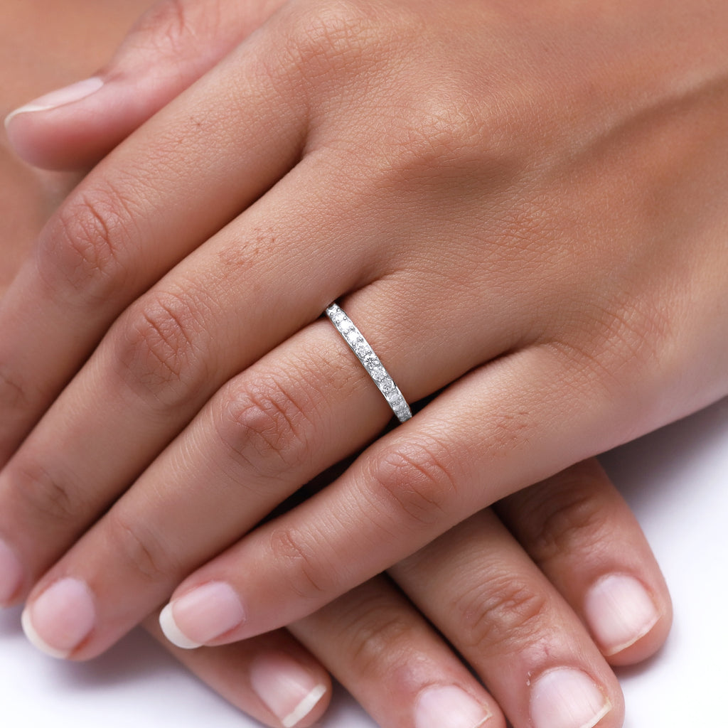 Lab Grown Diamond Full Eternity Wedding Anniversary Band Ring