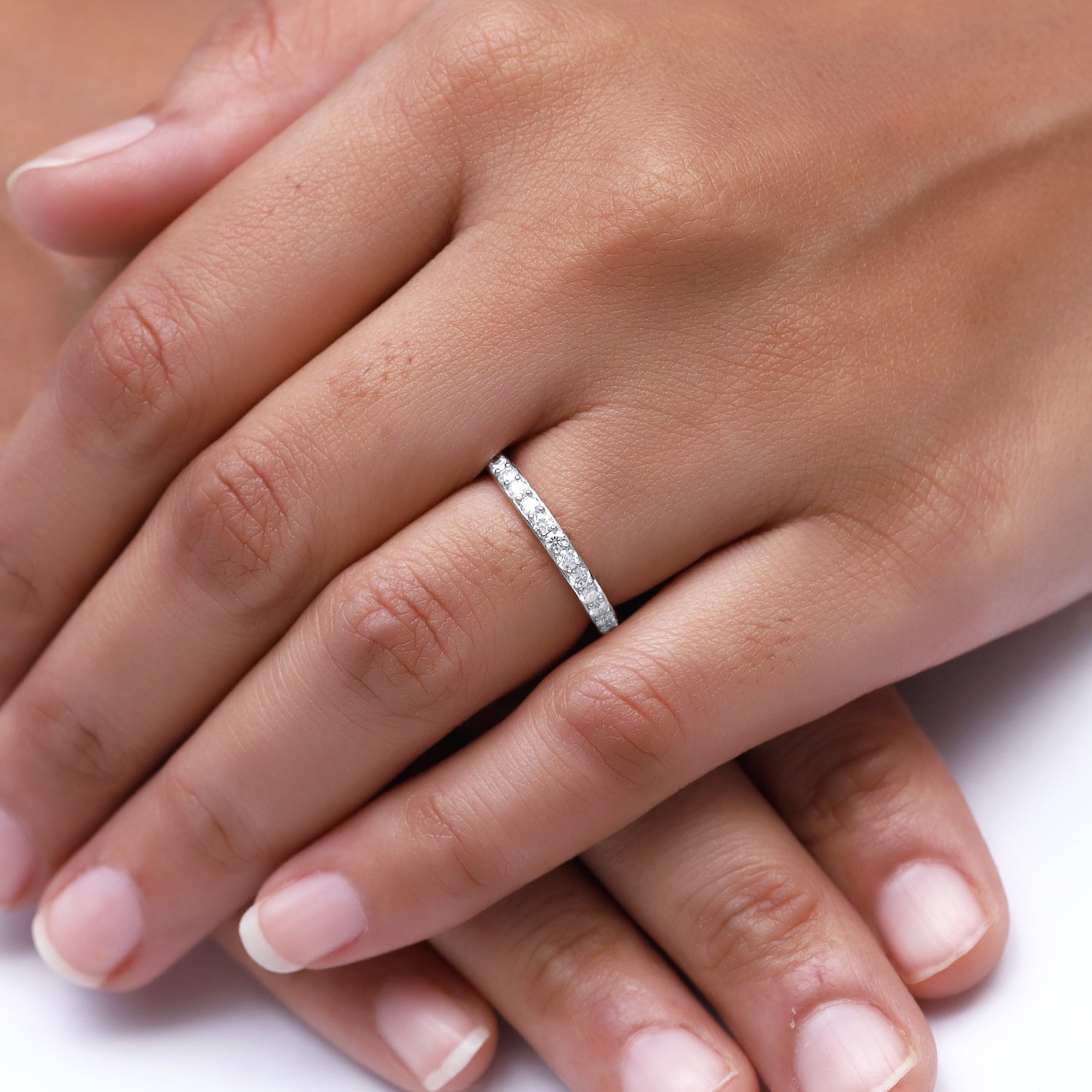 Lab Grown Diamond Full Eternity Wedding Anniversary Band Ring