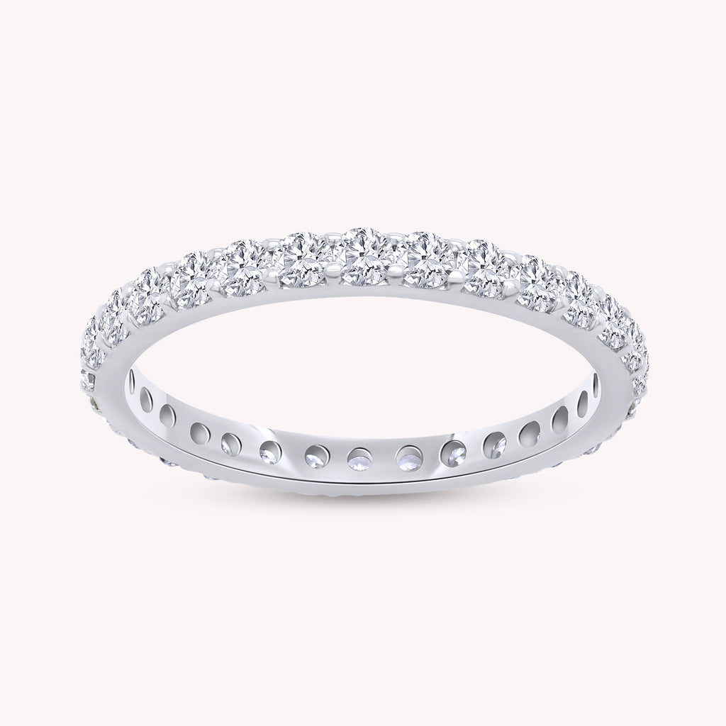 Lab Grown Diamond Full Eternity Wedding Anniversary Band Ring