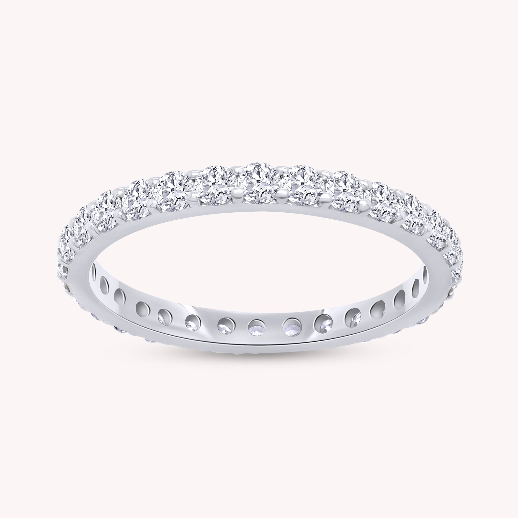 Lab Grown Diamond Full Eternity Wedding Anniversary Band Ring