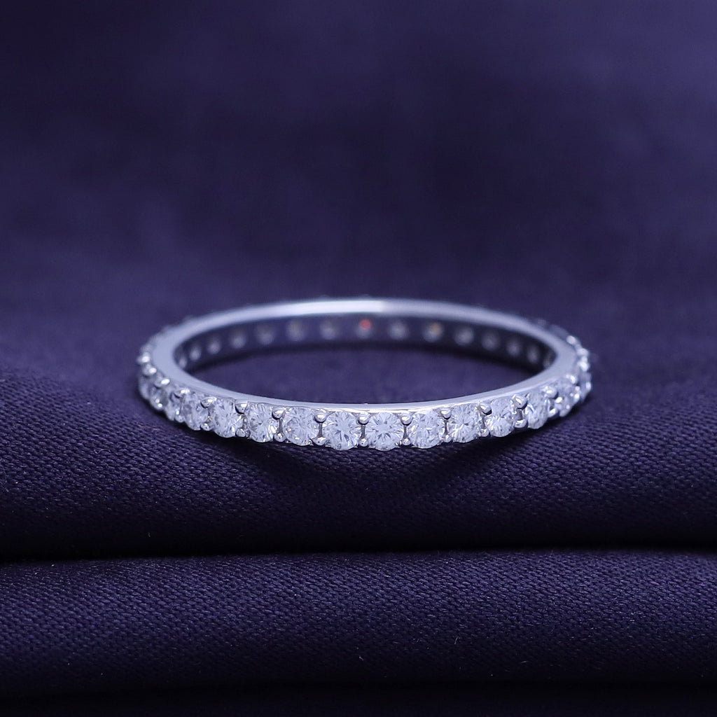 Lab Grown Diamond Full Eternity Wedding Anniversary Band Ring