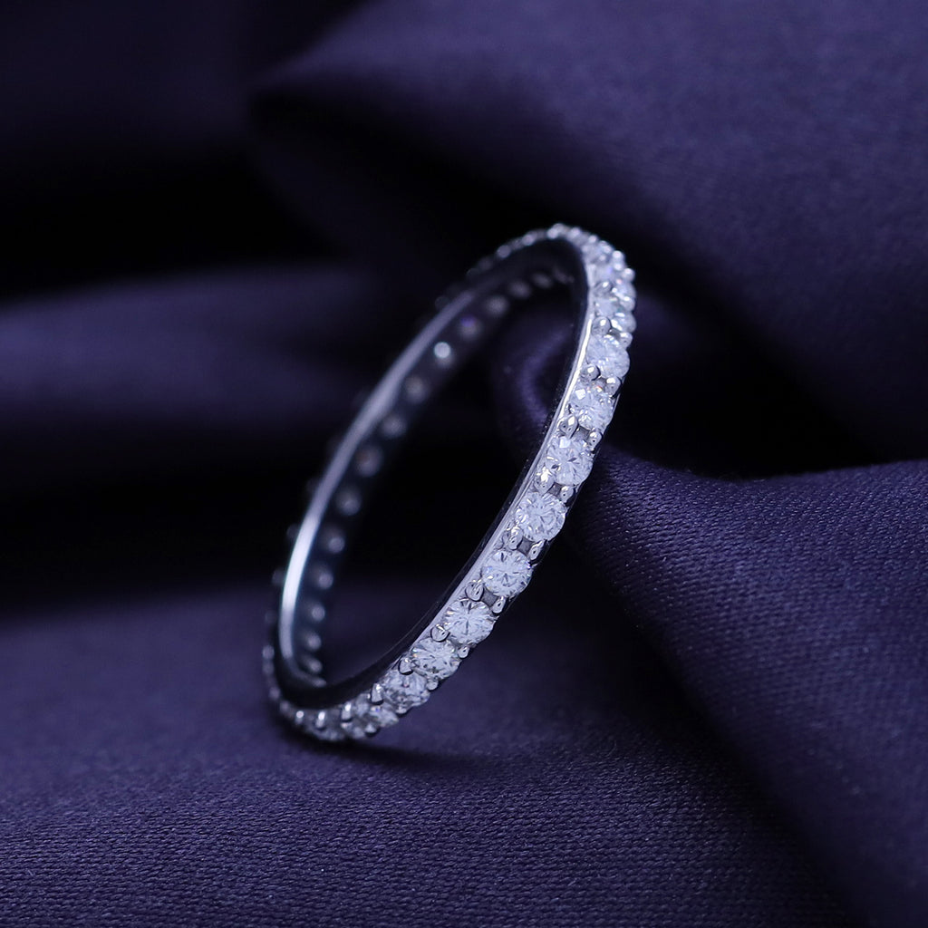 Lab Grown Diamond Full Eternity Wedding Anniversary Band Ring