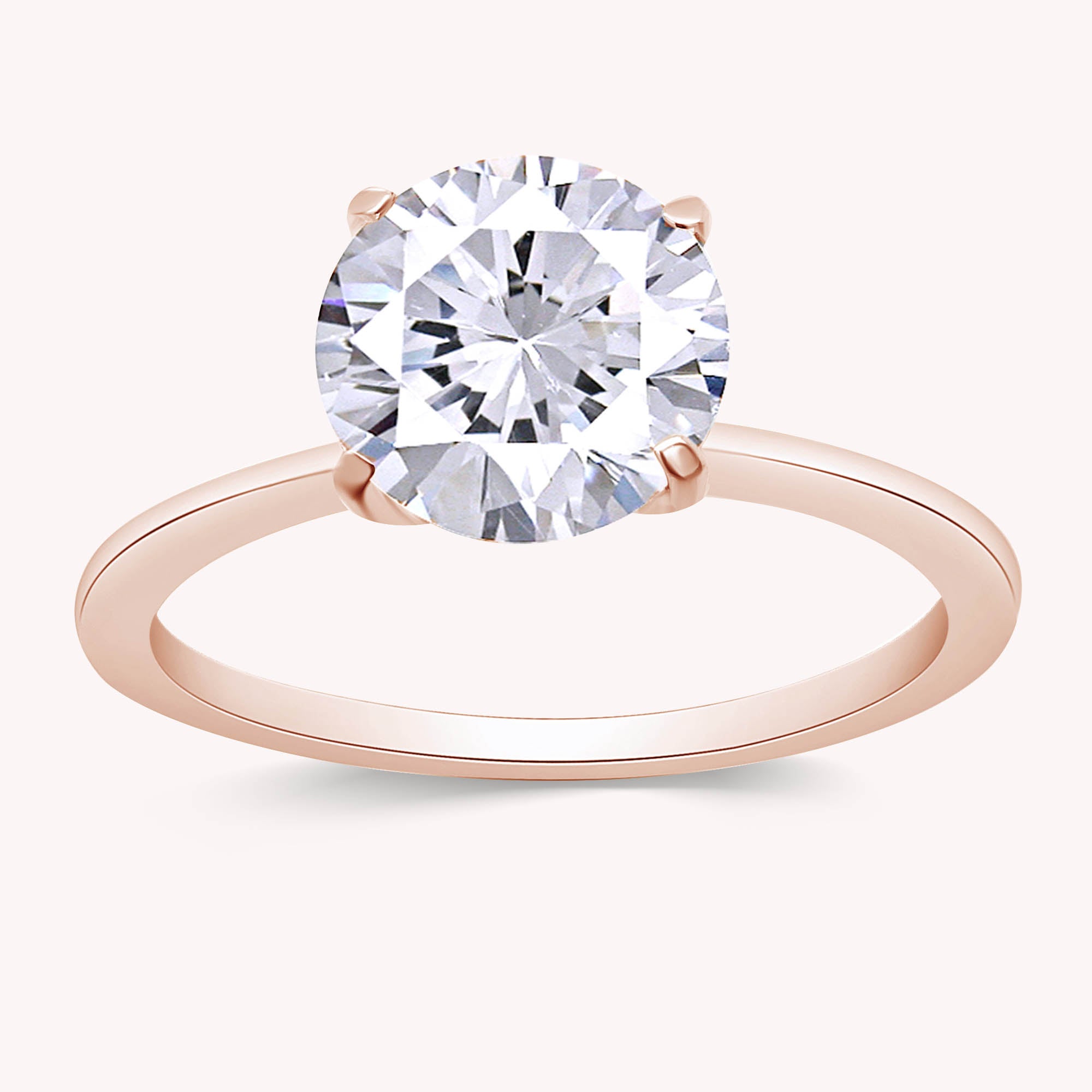 Round Cut Lab Grown Diamond Solitaire Engagement Ring