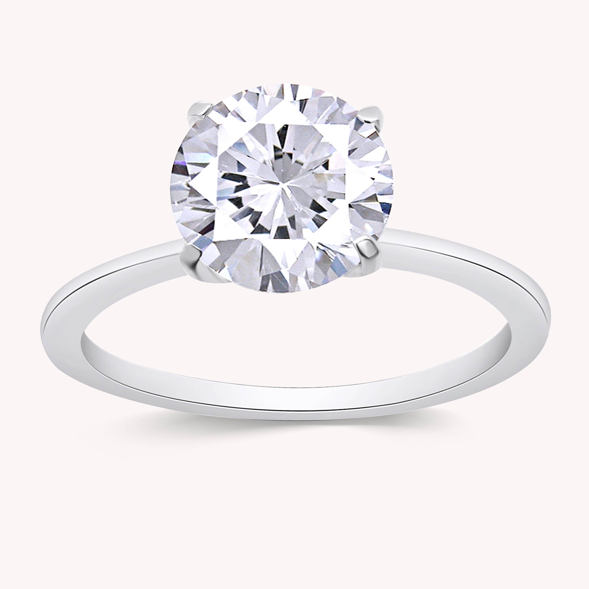 Round Cut Lab Grown Diamond Solitaire Engagement Ring