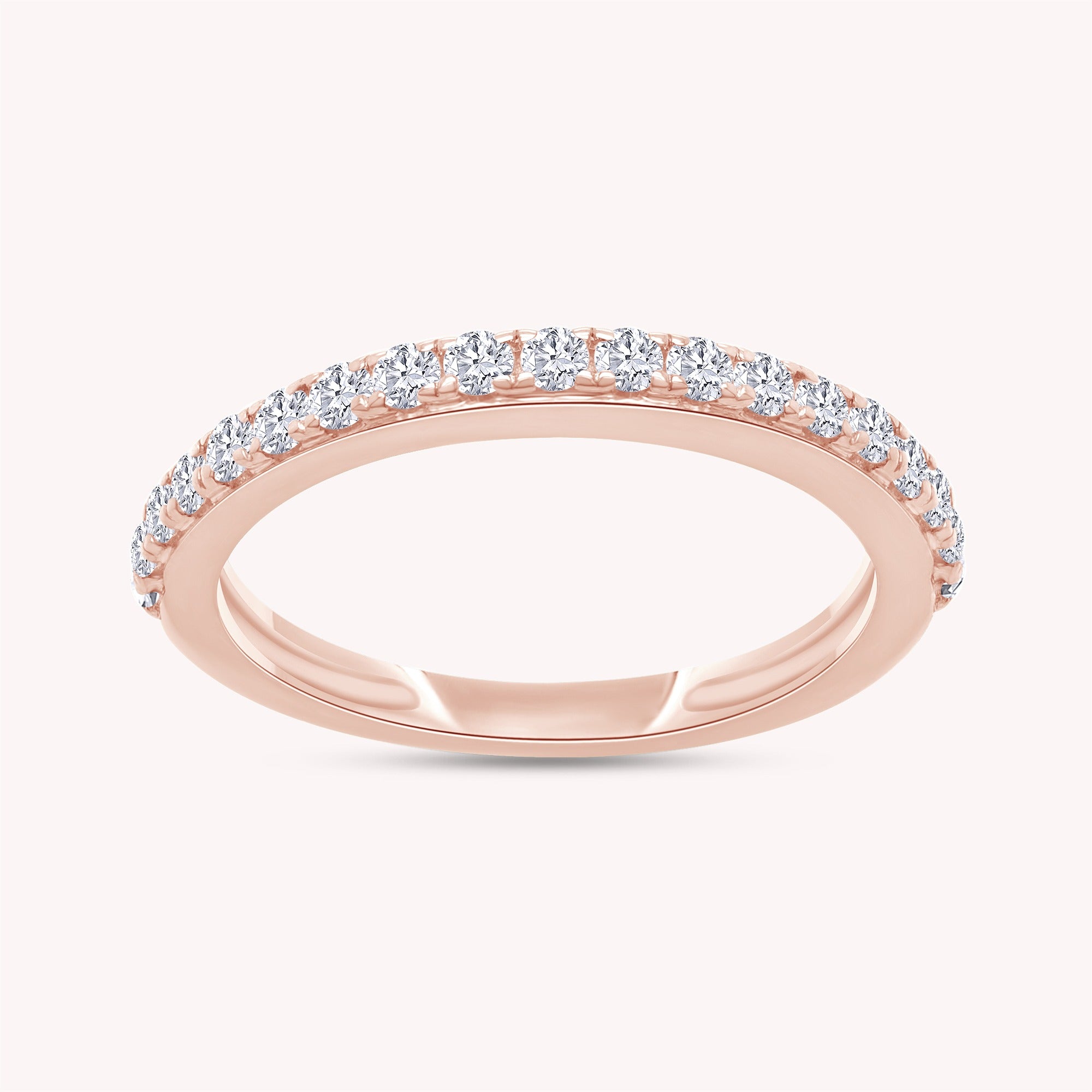 Lab Grown Diamond Half Eternity Wedding Anniversary Band Ring