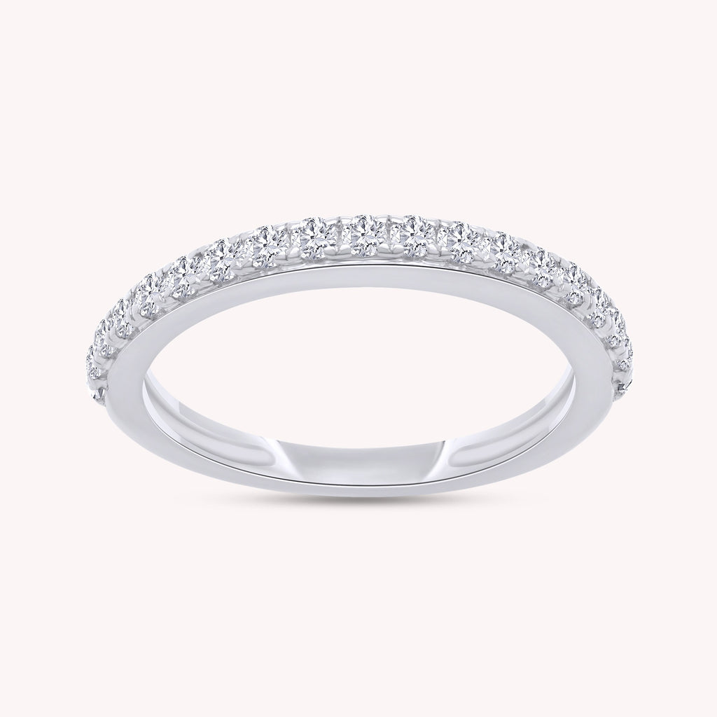 Lab Grown Diamond Half Eternity Wedding Anniversary Band Ring