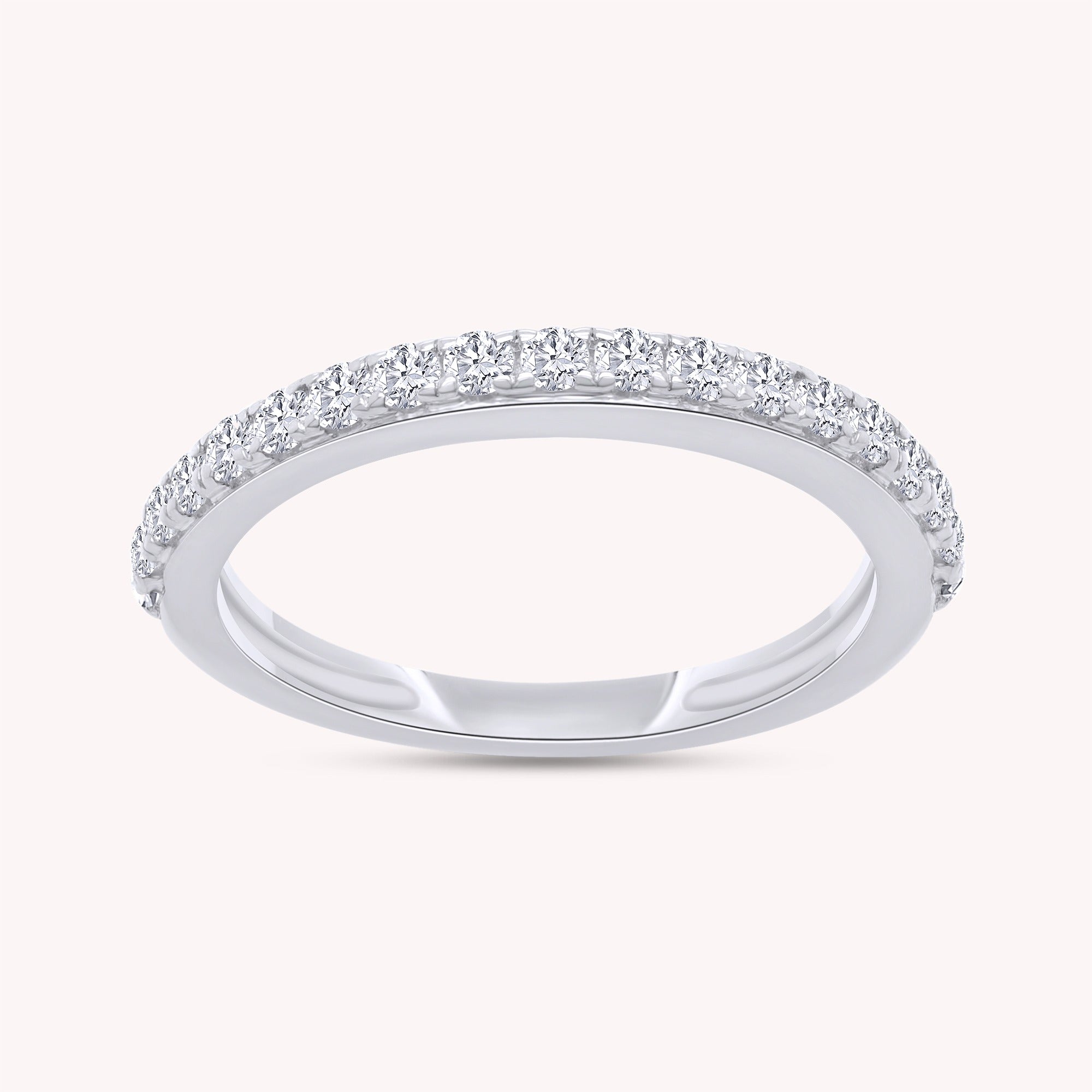 Lab Grown Diamond Half Eternity Wedding Anniversary Band Ring