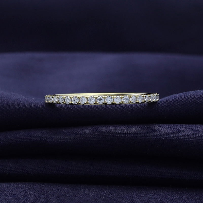 Lab Grown Diamond Half Eternity Wedding Anniversary Band Ring