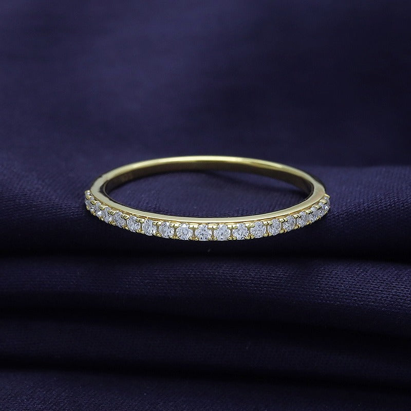 Lab Grown Diamond Half Eternity Wedding Anniversary Band Ring