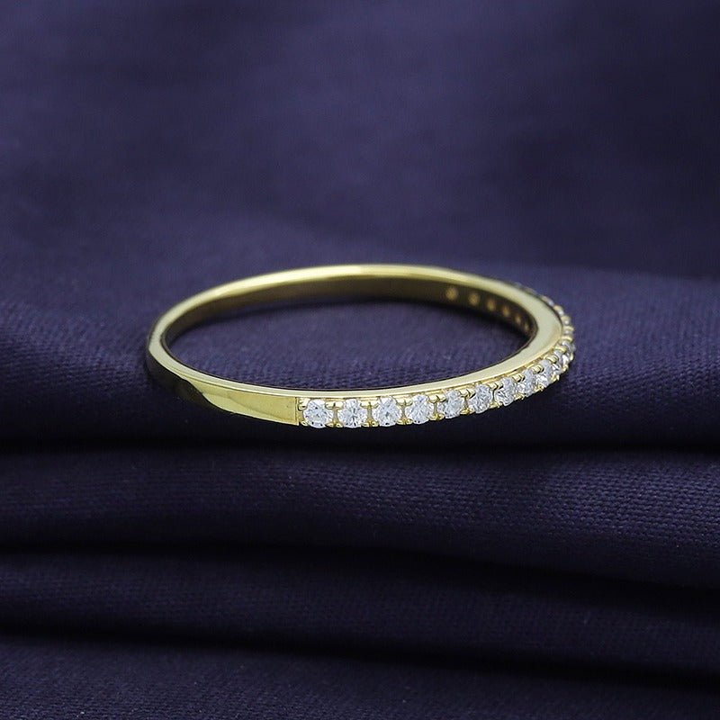 Lab Grown Diamond Half Eternity Wedding Anniversary Band Ring