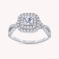 Lab Grown Diamond Double Halo Engagement Ring - 0.75 CTW