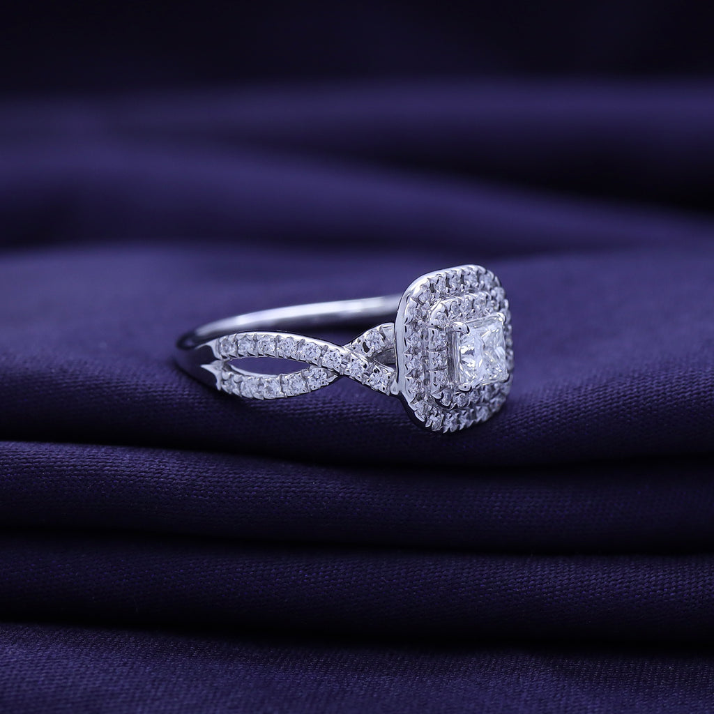 Lab Grown Diamond Double Halo Engagement Ring - 0.75 CTW