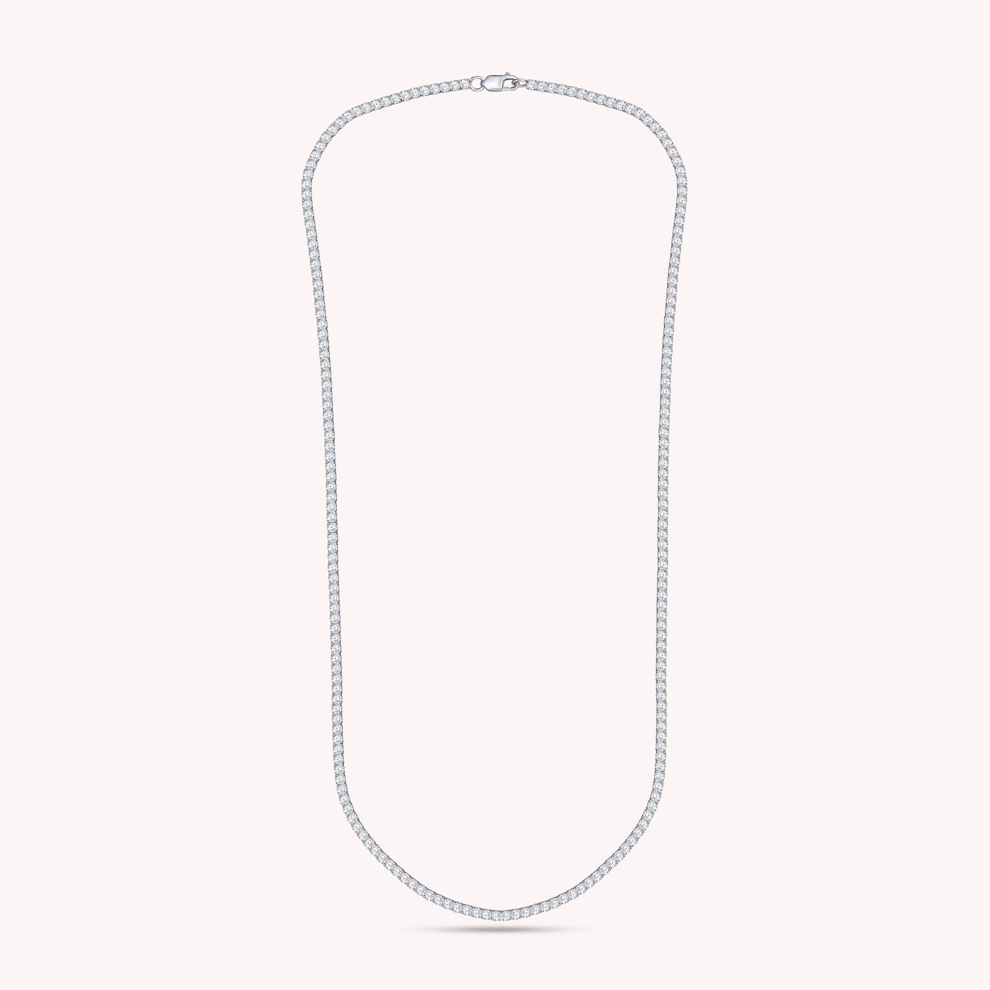 Tennis Necklace For Women Round Cut Lab Grown Diamond Necklace