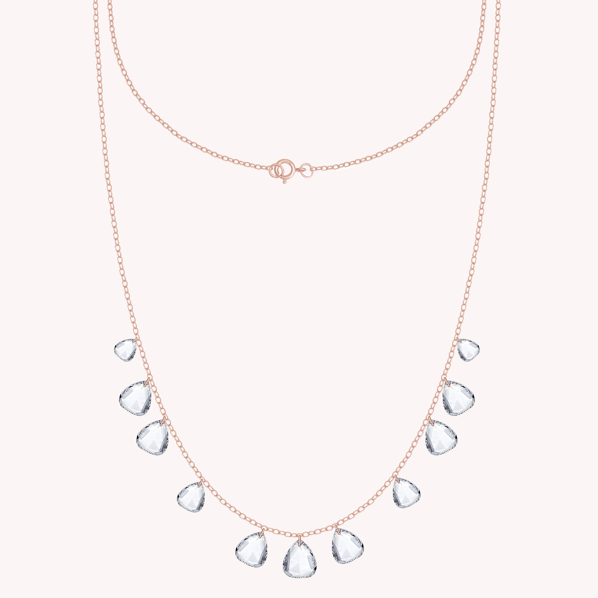 Teardrop Pear Shape Lab Grown Diamond Station Necklace