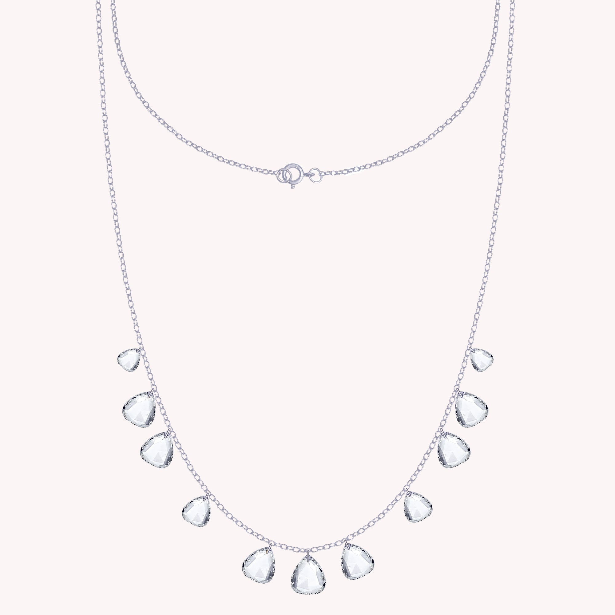 Teardrop Pear Shape Lab Grown Diamond Station Necklace