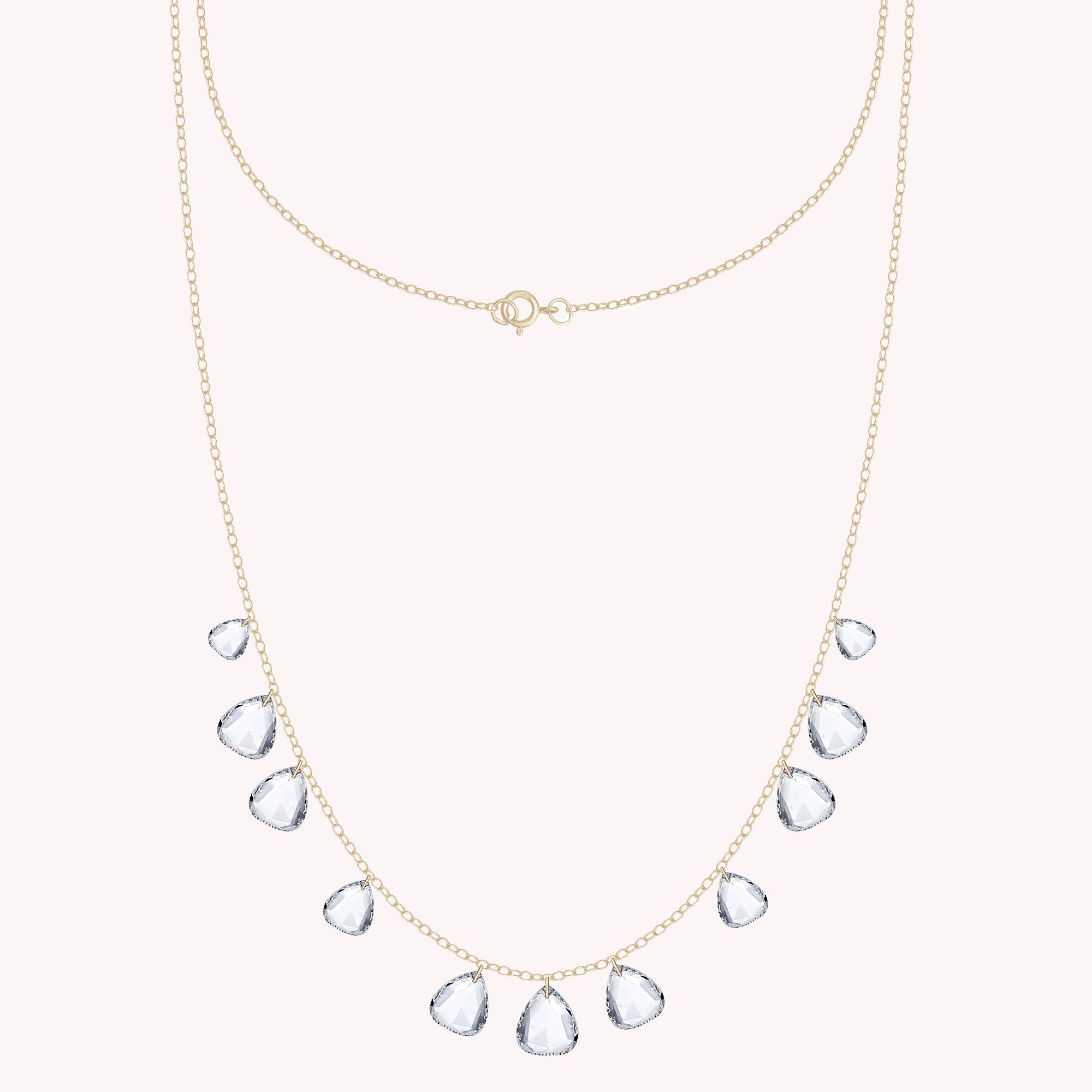 Teardrop Pear Shape Lab Grown Diamond Station Necklace