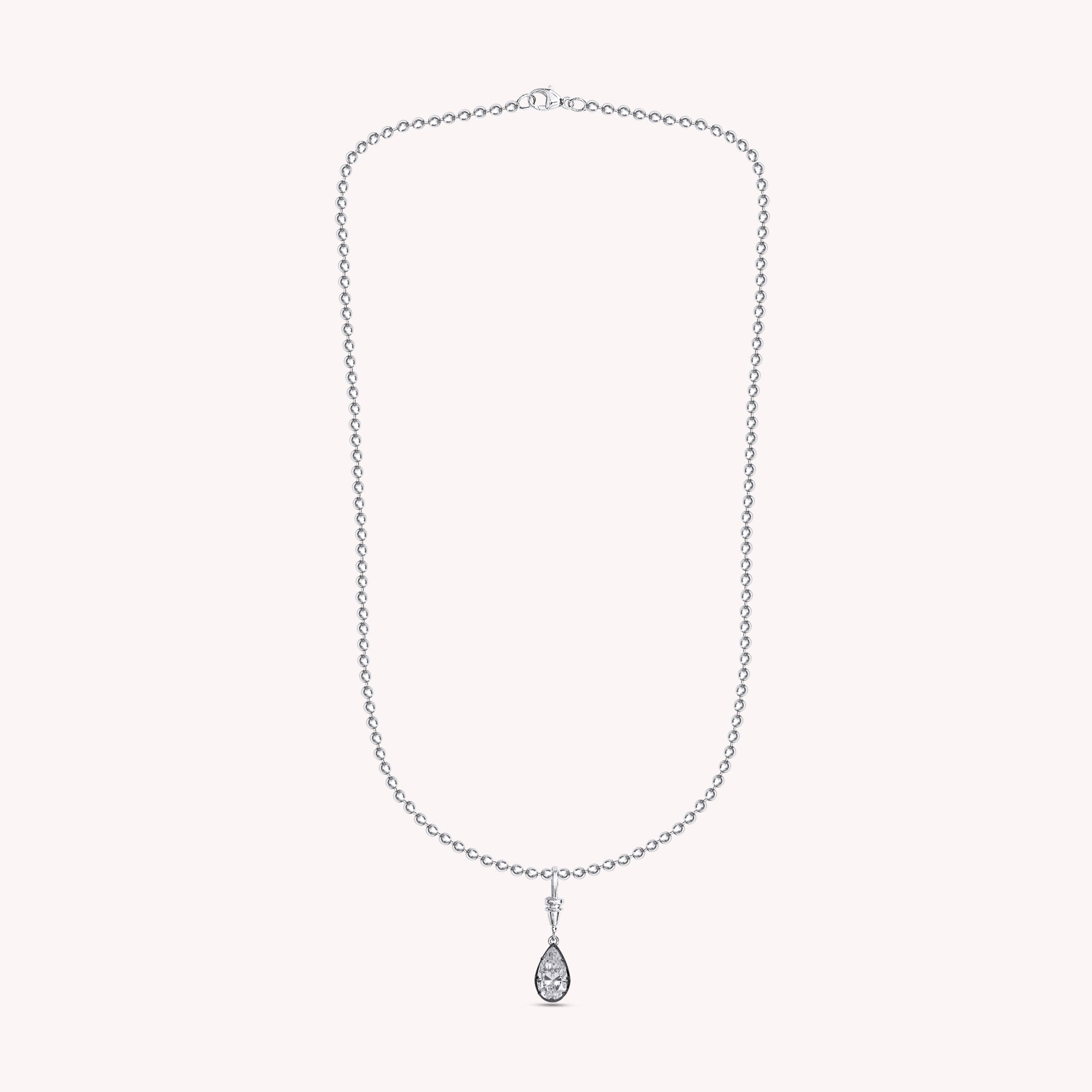 Pear Shape Lab Grown Diamond Solitaire Pendant Necklace