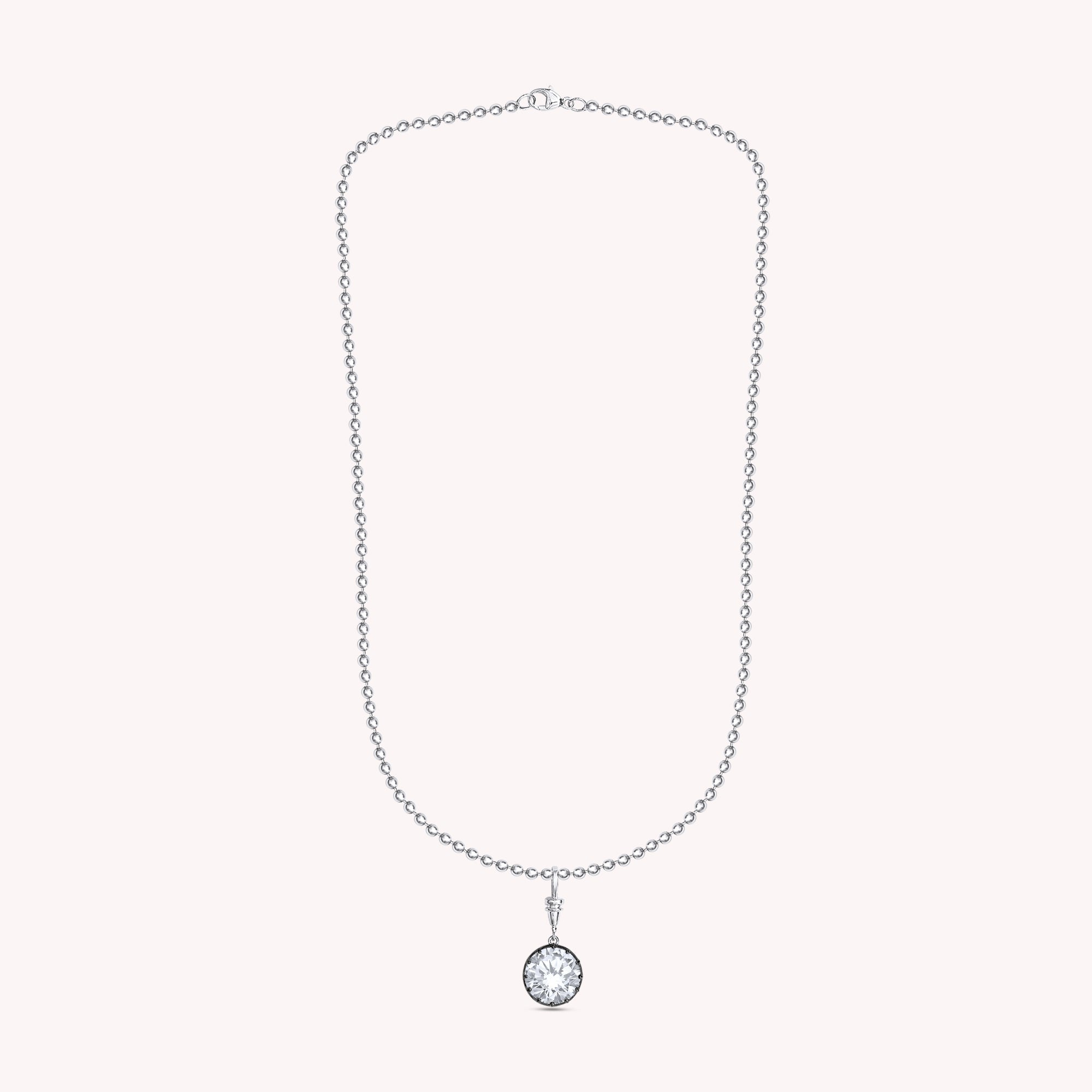 Round Shape Lab Grown Diamond Solitaire Pendant Necklace