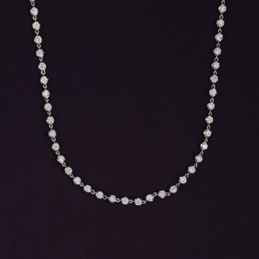 Georgian Necklace for Women Round Cut Lab Grown Diamond Necklace