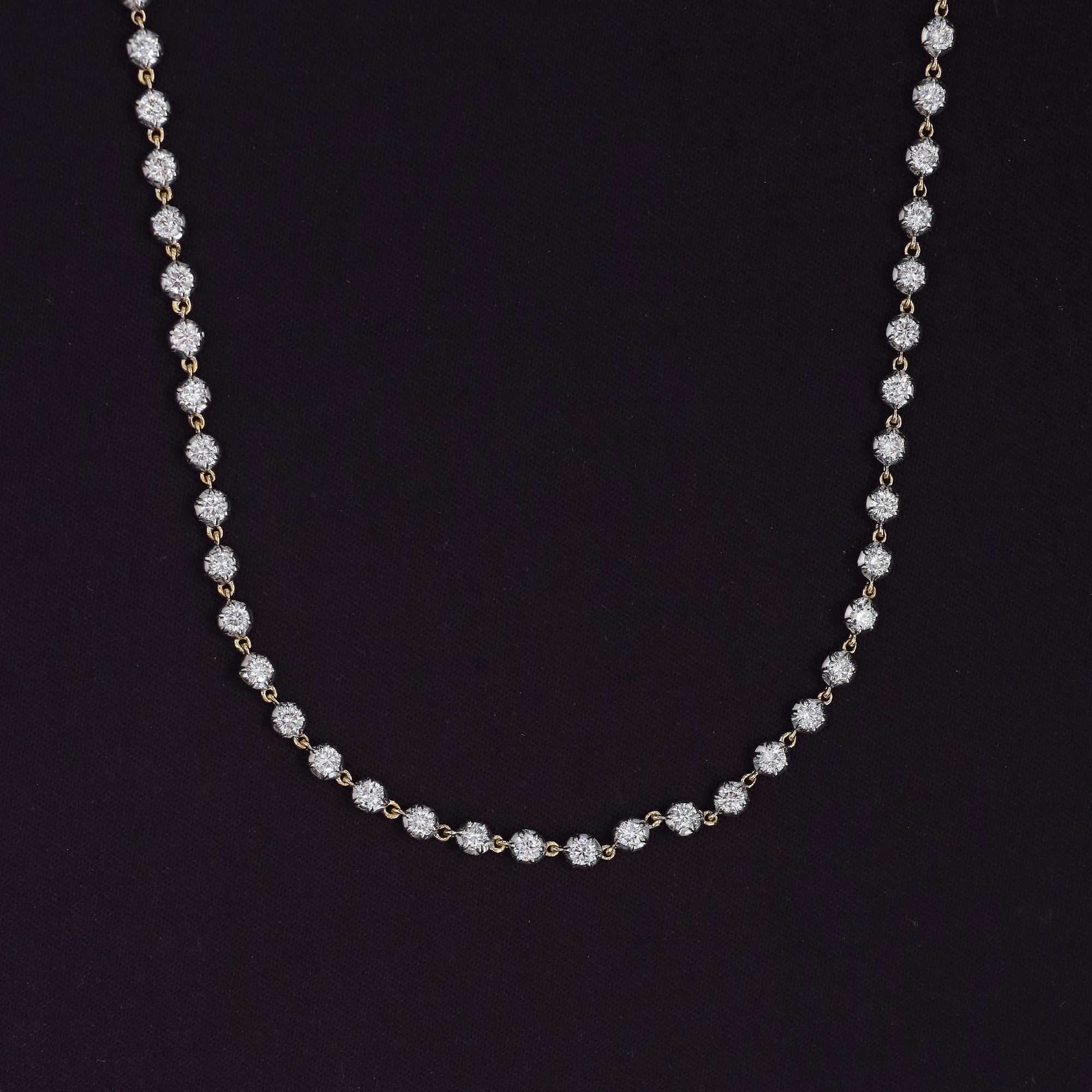 Georgian Necklace for Women Round Cut Lab Grown Diamond Necklace