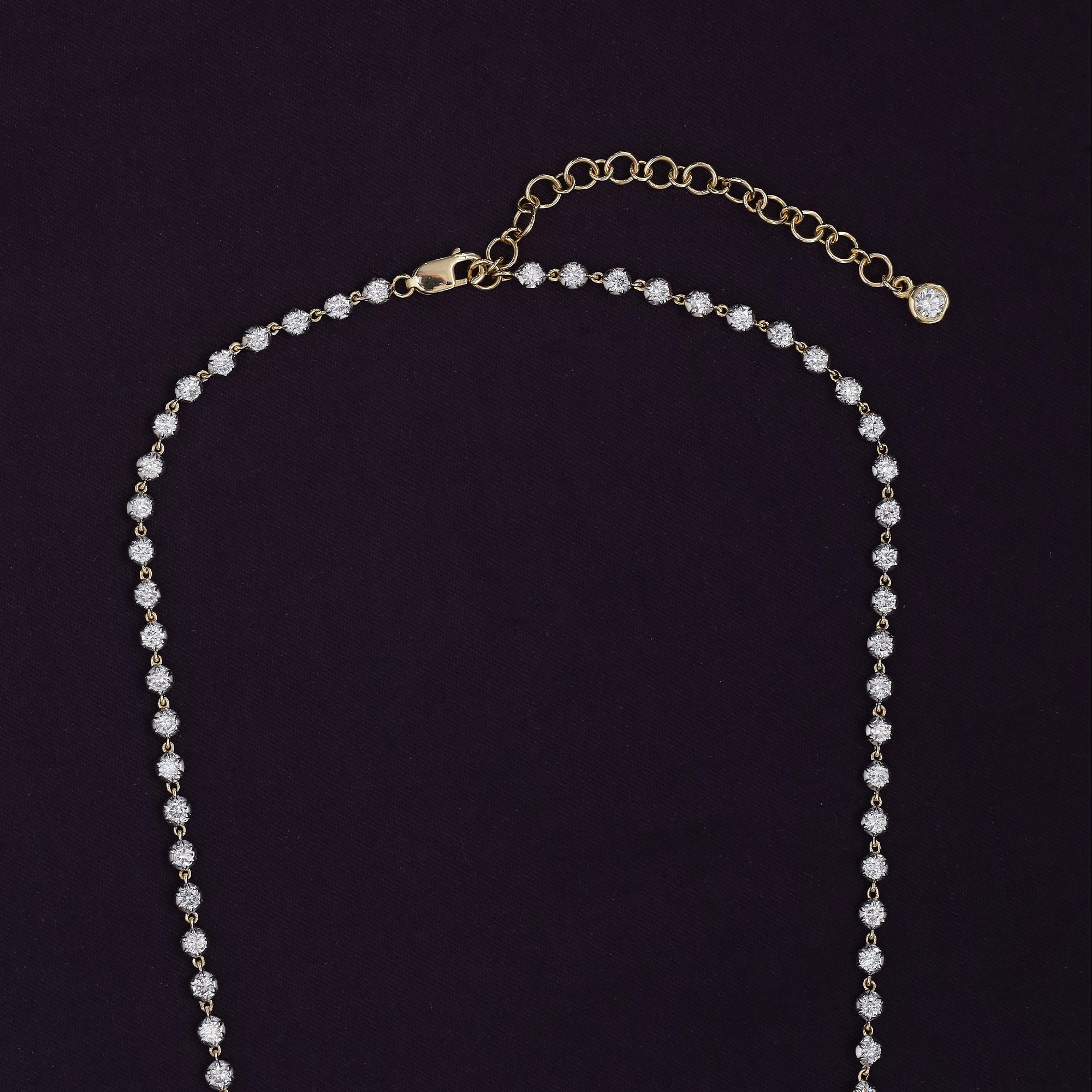 Georgian Necklace for Women Round Cut Lab Grown Diamond Necklace