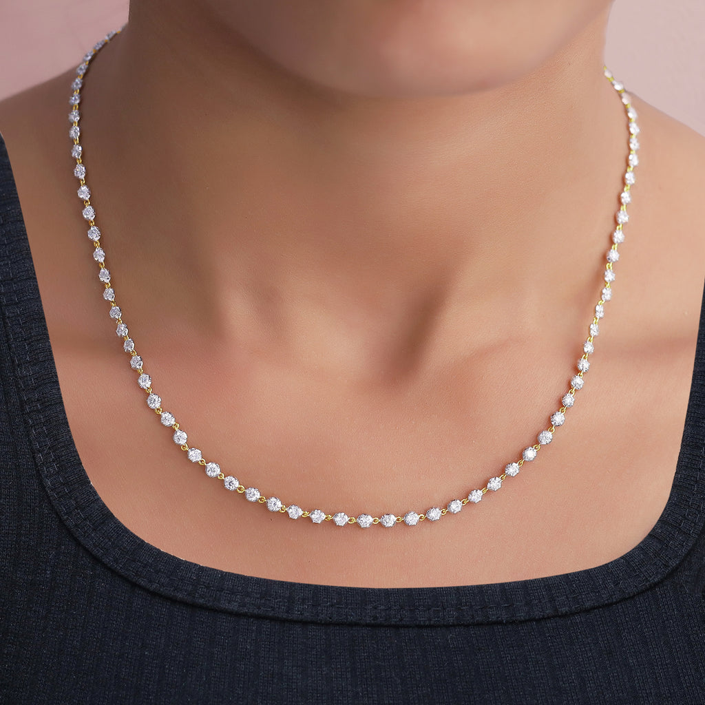 Georgian Necklace for Women Round Cut Lab Grown Diamond Necklace