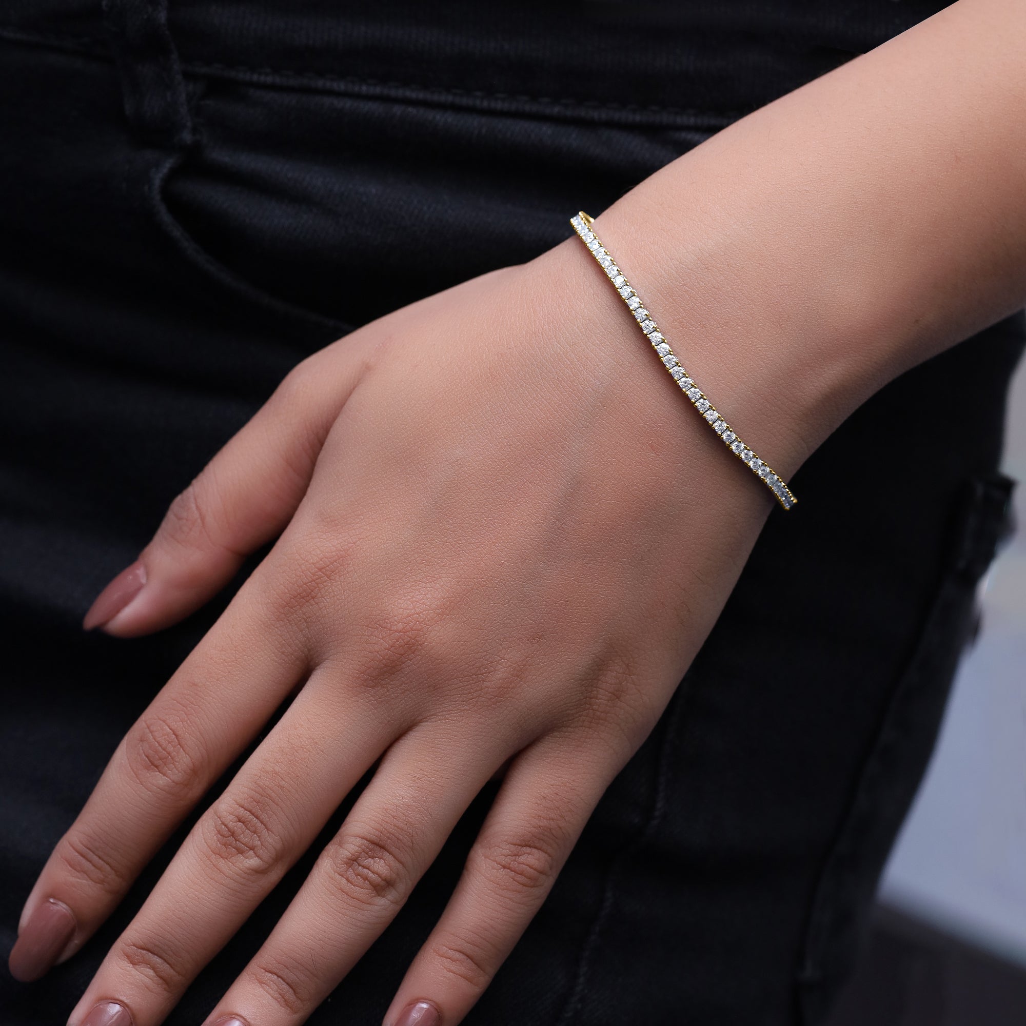 Tennis Bracelet For Women Round Cut Lab Grown Diamond Bracelet Gift For Her