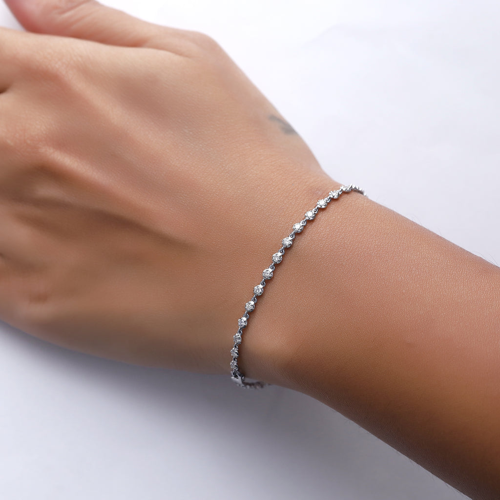 Lab Grown Diamond Georgian Tennis Bracelet