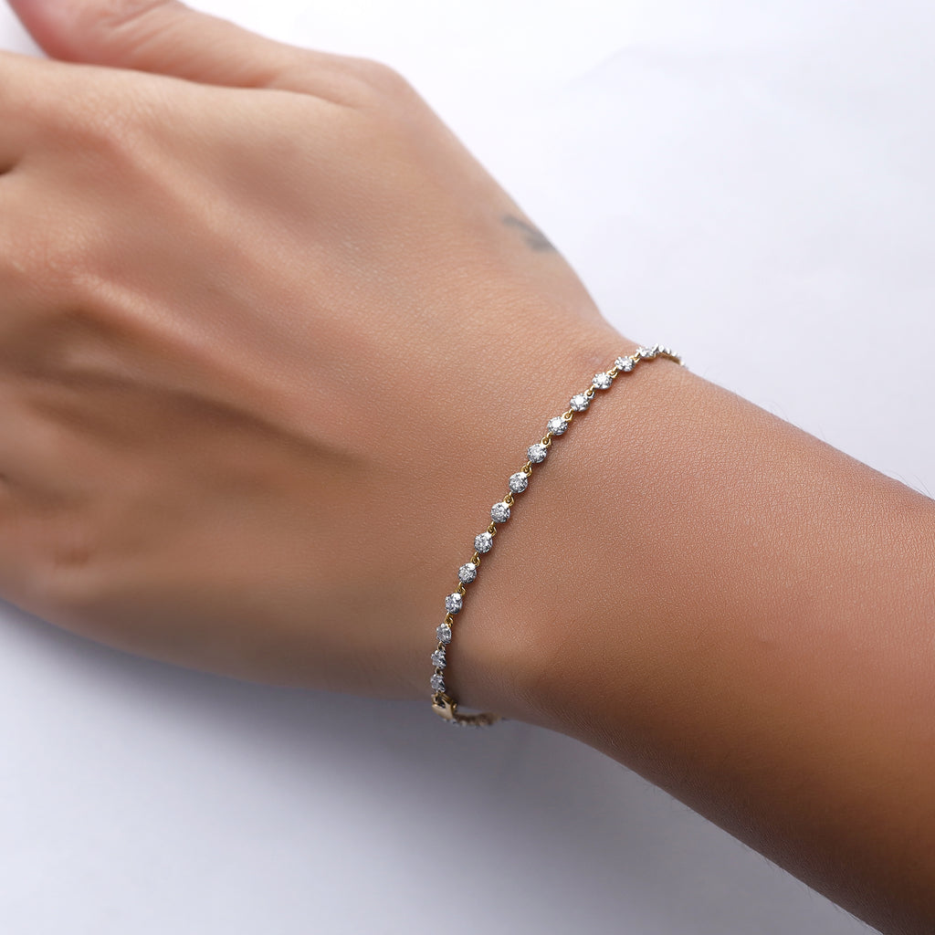 Lab Grown Diamond Georgian Tennis Bracelet