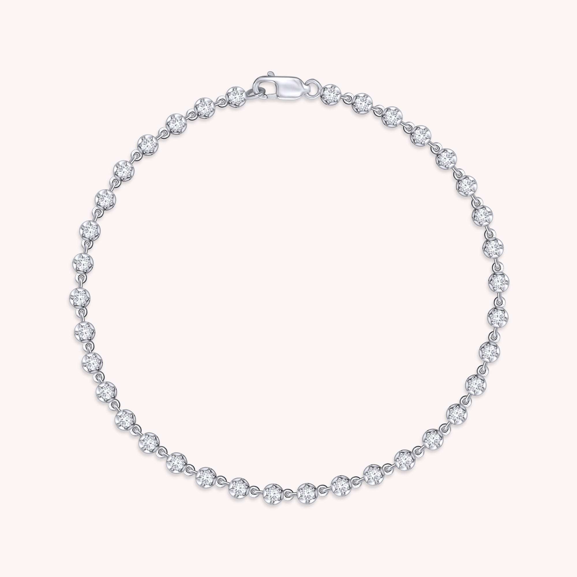 Lab Grown Diamond Georgian Tennis Bracelet