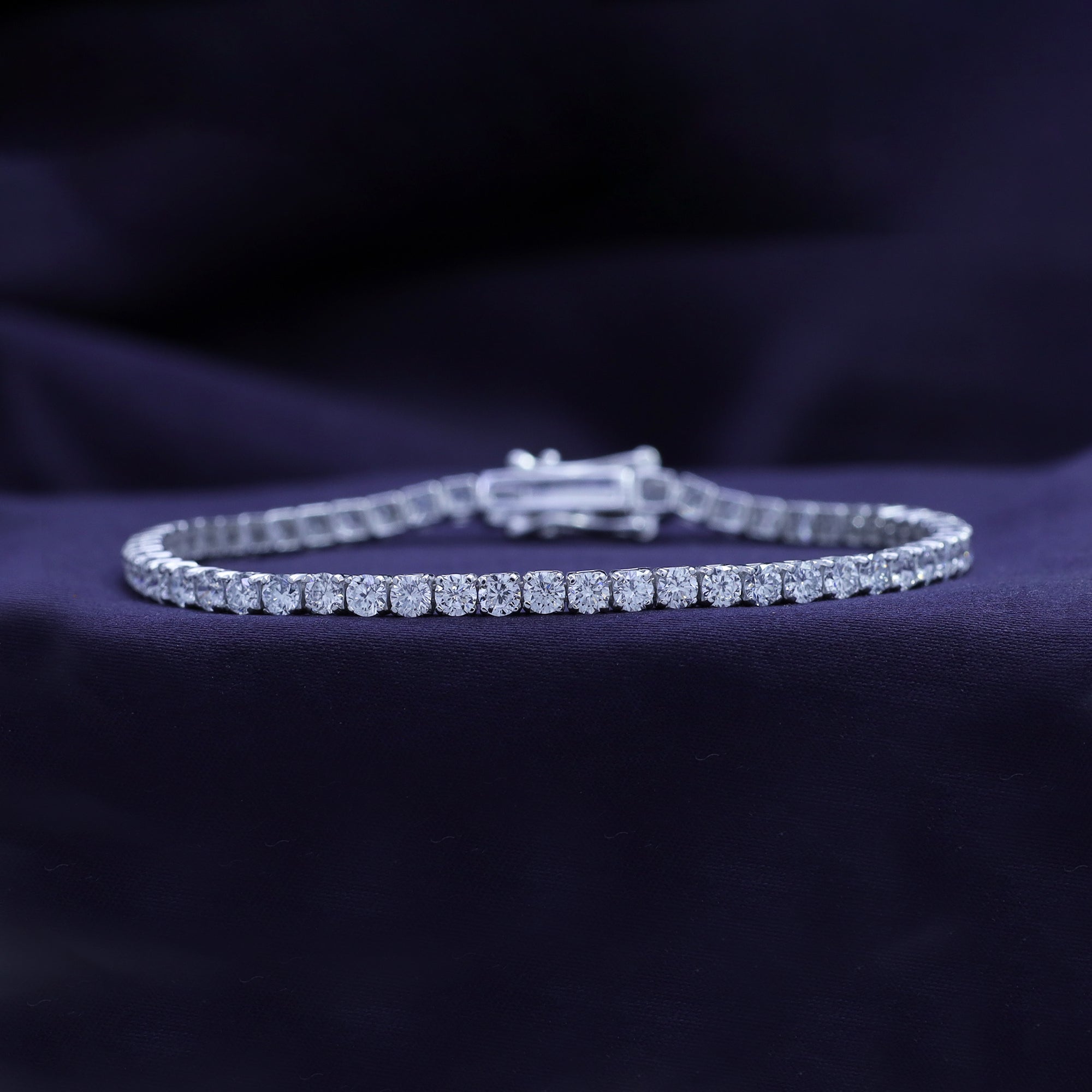 Tennis Bracelet For Women Round Cut Lab Grown Diamond Bracelet Gift For Her
