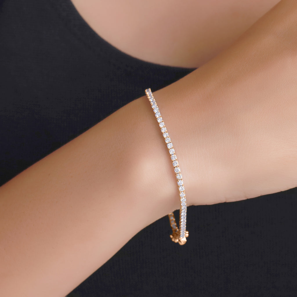 Tennis Bracelet For Women Round Cut Lab Grown Diamond Bracelet Gift For Her