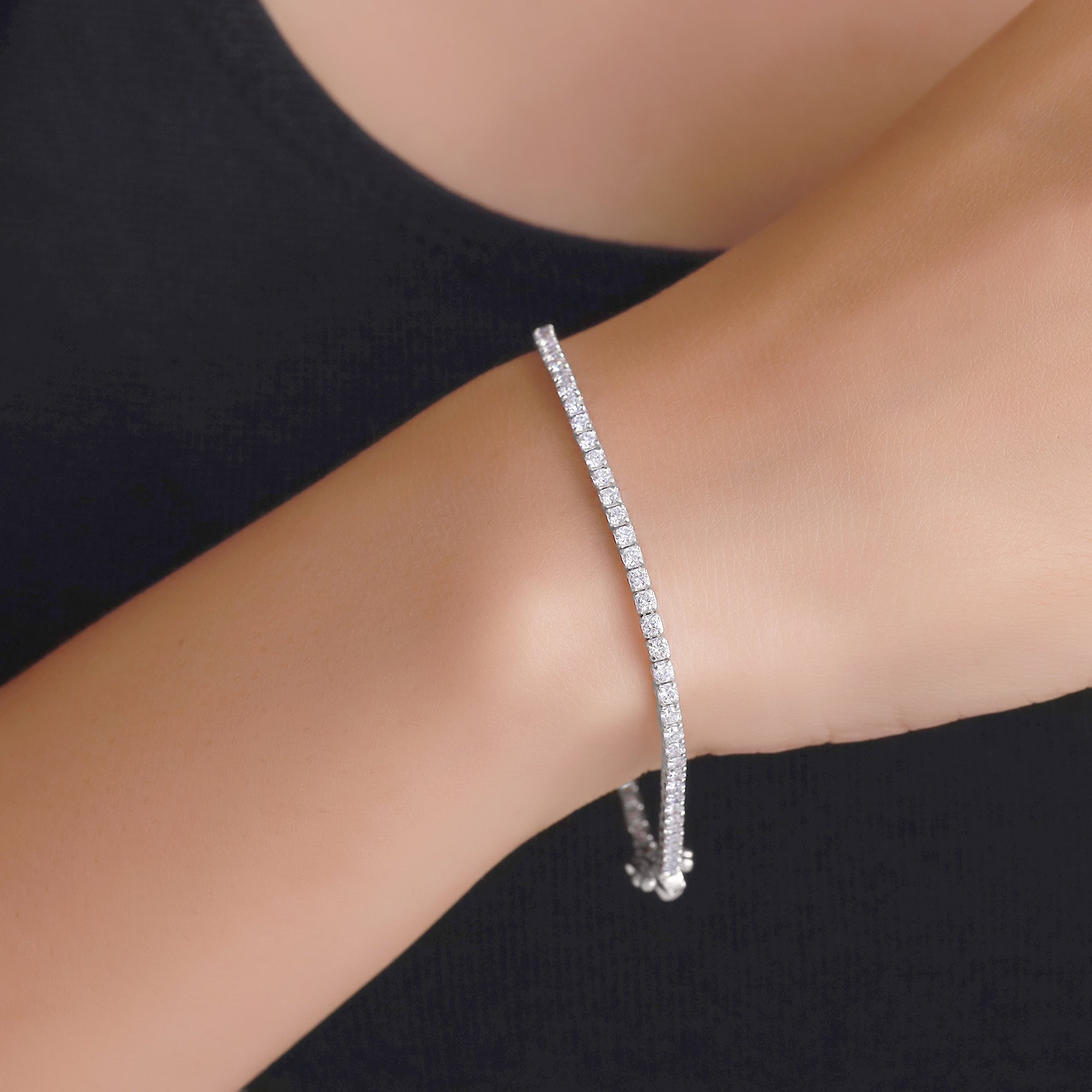 Tennis Bracelet For Women Round Cut Lab Grown Diamond Bracelet Gift For Her