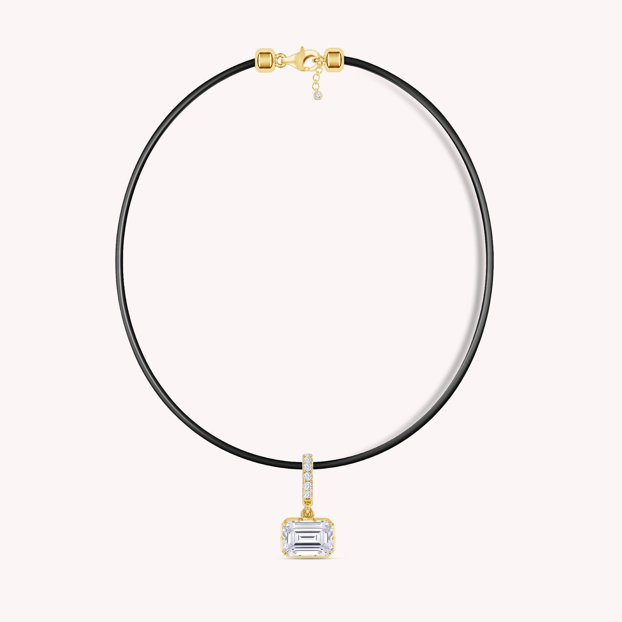 Lab Grown Diamond Georgian Leather Cord Pendant Necklace