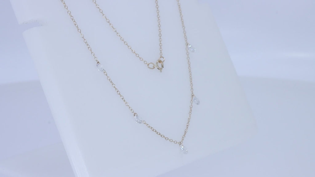 Lab Grown Diamond Five Stone Station Necklace
