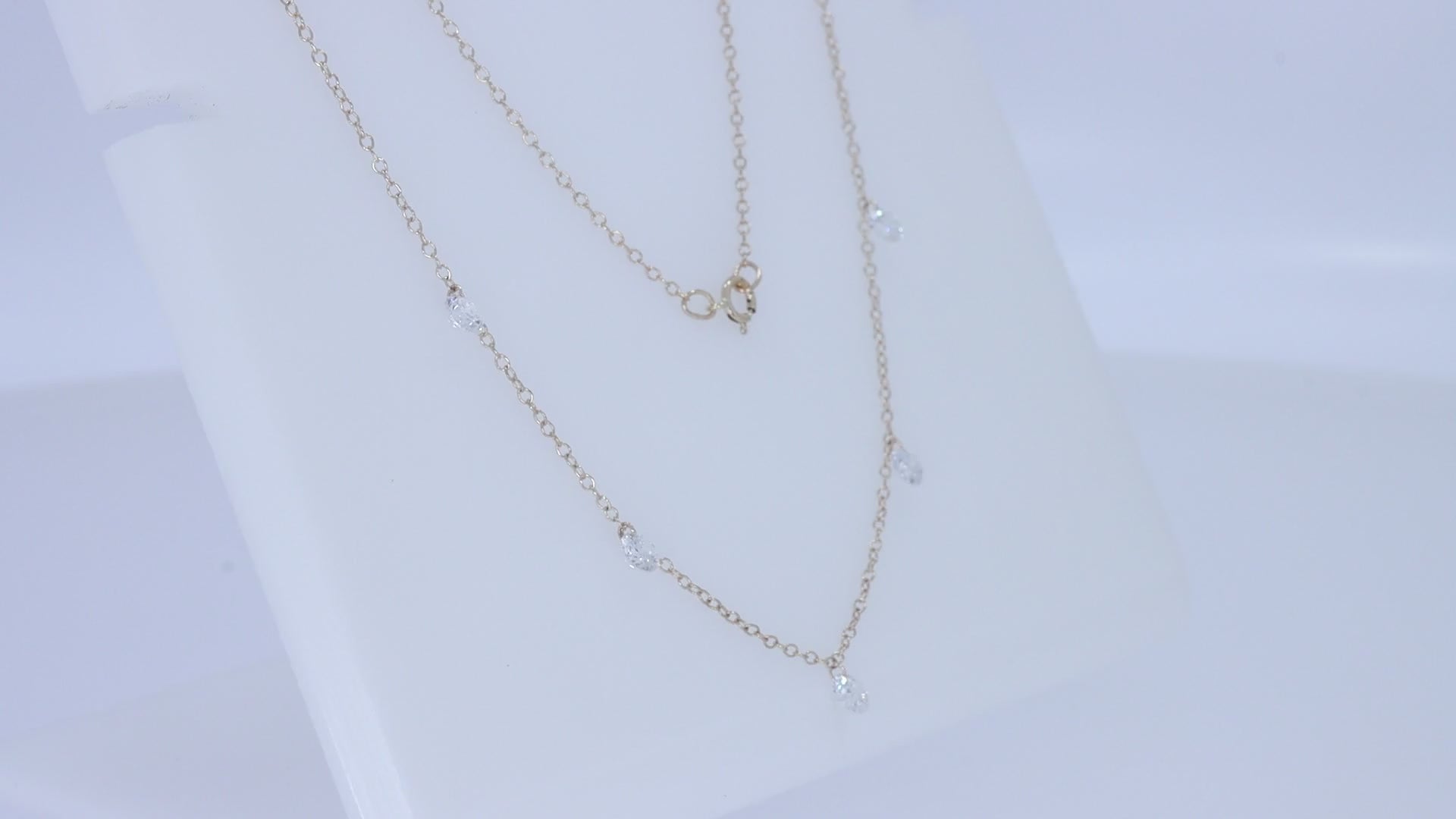 Lab Grown Diamond Five Stone Station Necklace