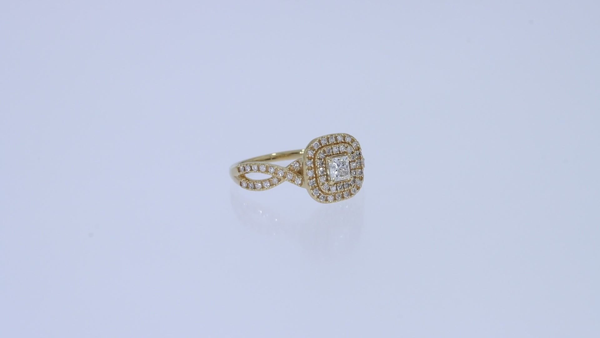 Lab Grown Diamond Double Halo Engagement Ring - 0.75 CTW
