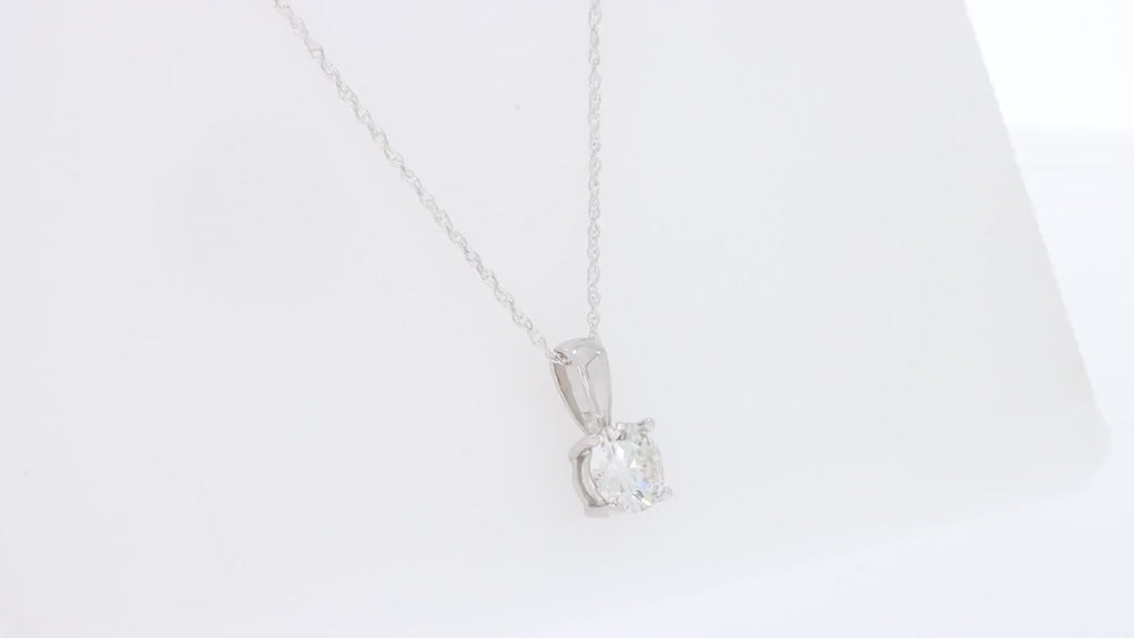 Round Cut Lab Grown Diamond Solitaire Pendant Necklace fo Women