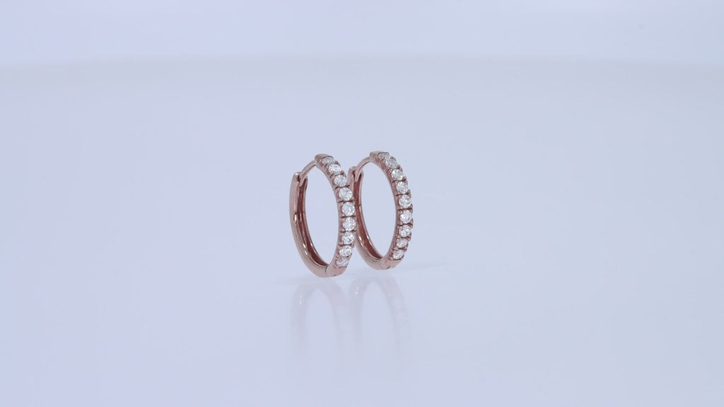 Huggie Hoop Earrings for Women Round Cut Lab Grown Diamond Earring