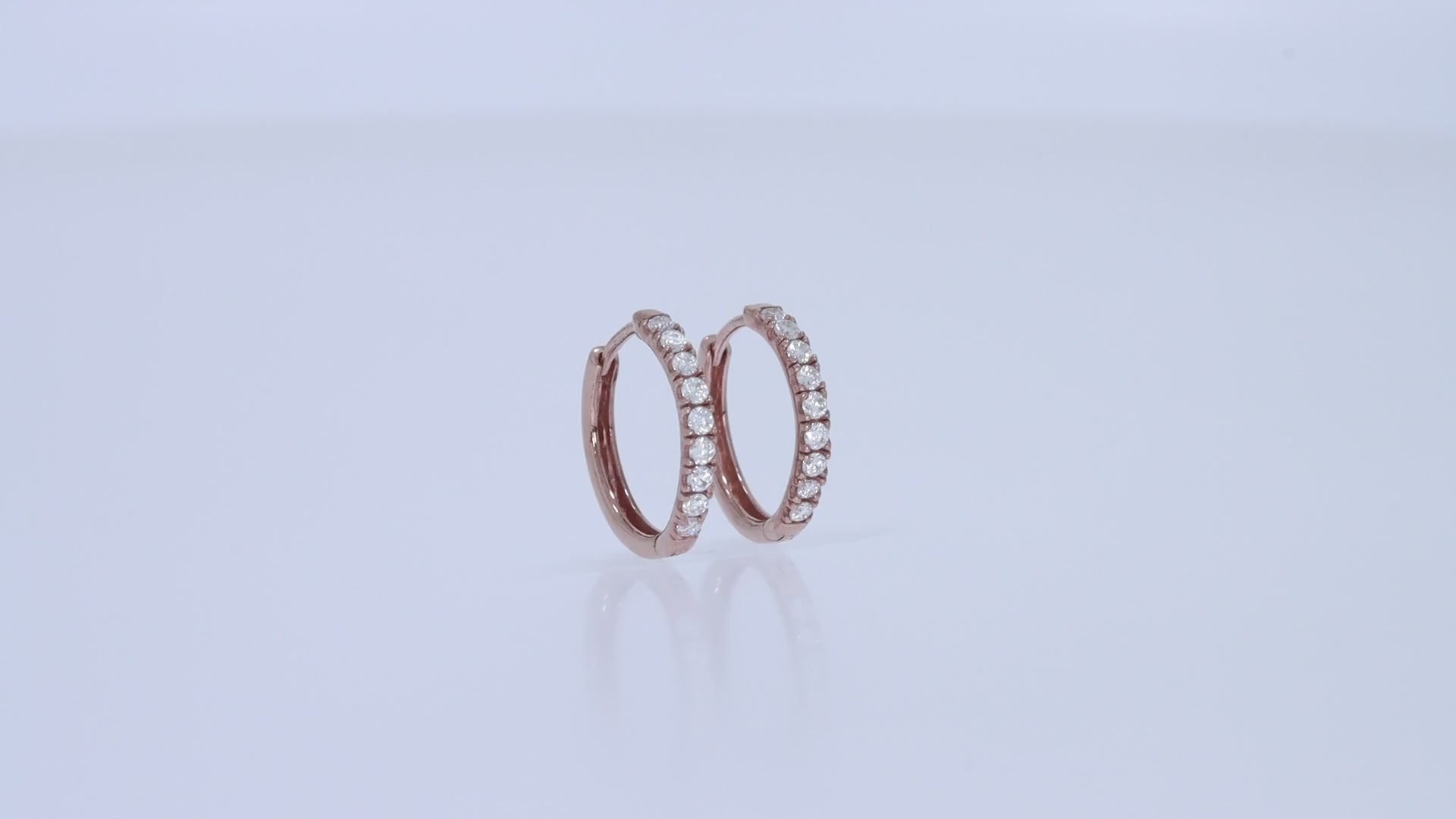 Huggie Hoop Earrings for Women Round Cut Lab Grown Diamond Earring