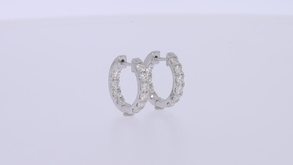 Huggie Hoop Earrings for Women Round Cut Lab Grown Diamond Earring